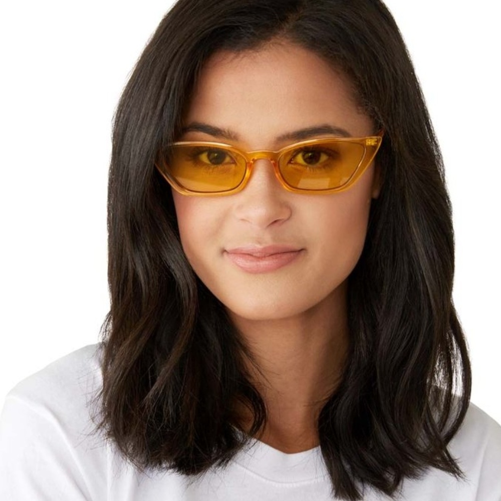 ❌SOLD❌NWOT Ban.do Yellow Sharp Cateye Sunglasses - Picture 2 of 6